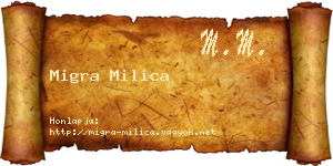 Migra Milica névjegykártya